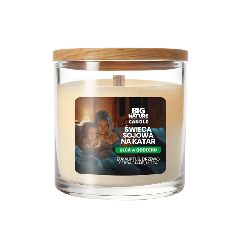BIG NATURE Świeca sojowa na katar Ulga w oddechu 155 g 1 szt.