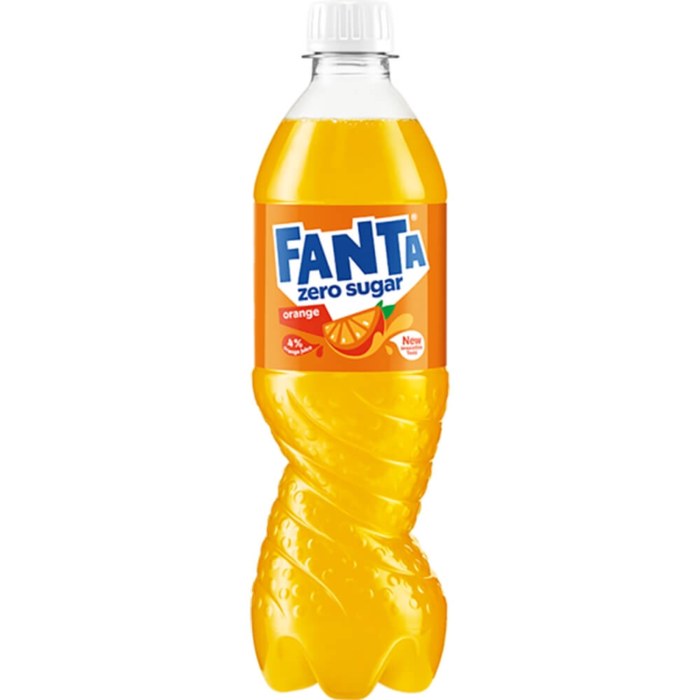 FANTA ZERO Napój gazowany o smaku pomarańczowym bez cukru 500 ml