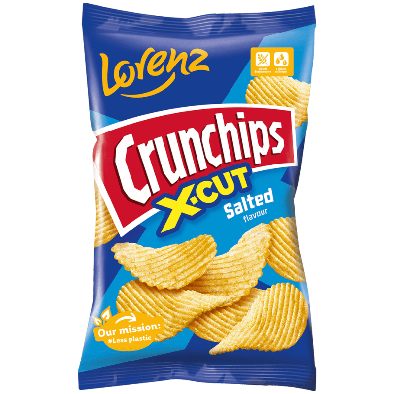 CRUNCHIPS X-CUT Chipsy ziemniaczane solone 130 g
