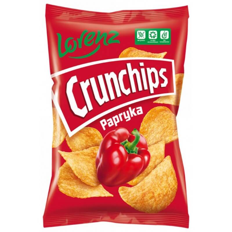 CRUNCHIPS Chipsy ziemniaczane o smaku papryka 130 g