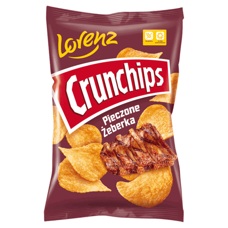 CRUNCHIPS Chipsy ziemniaczane o smaku pieczonych żeberek 130 g