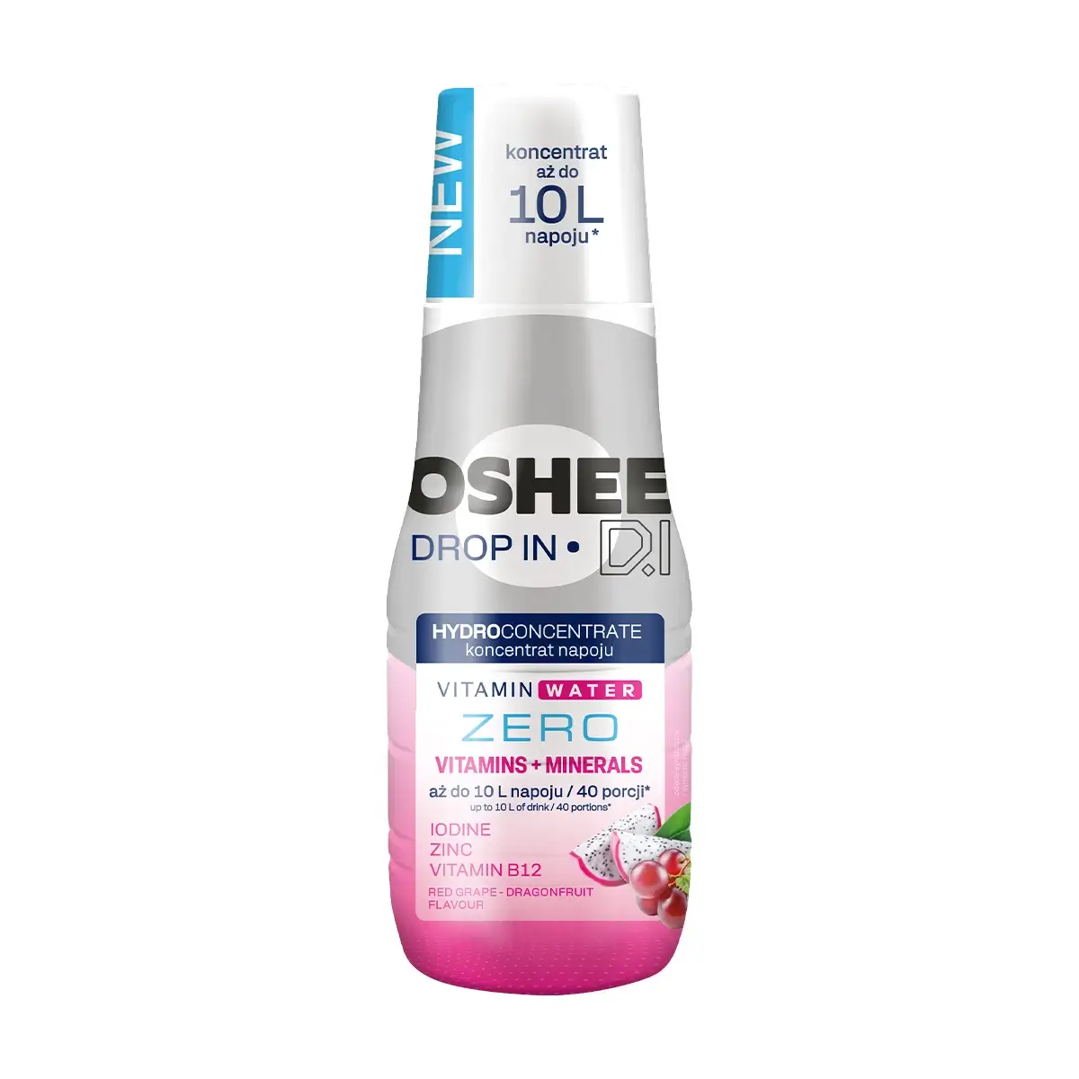 OSHEE DROP IN ZERO Koncentrat napoju o smaku czerwonych winogron i dragonfruit bez cukru 500 ml