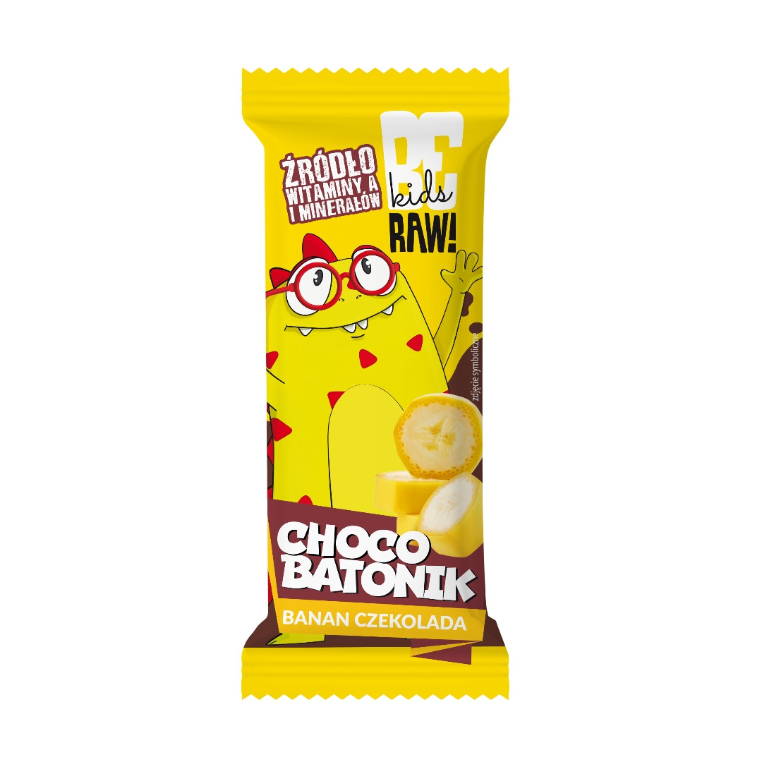 BeRAW! KIDS Baton Banan Czekolada 25 g