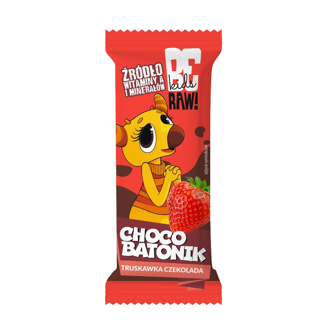 BeRAW! KIDS Baton Truskawka Czekolada 25 g
