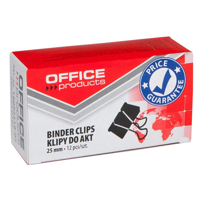 OFFICE PRODUCTS Klipy do dokumentów czarne 25mm 12 szt.